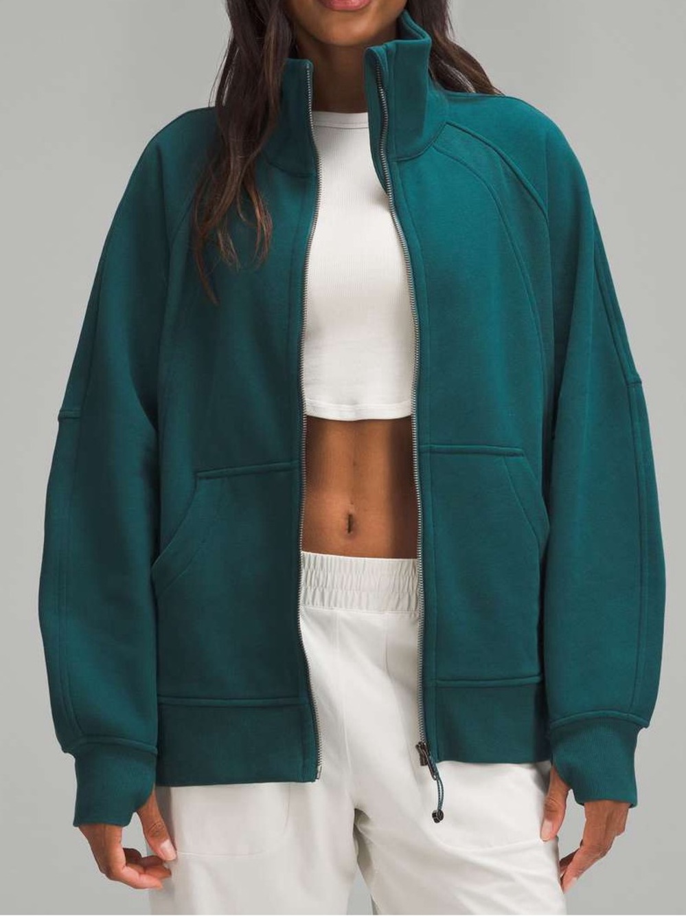 Lululemon Scuba Oversized Funnel-Neck Full Zip in Storm Teal